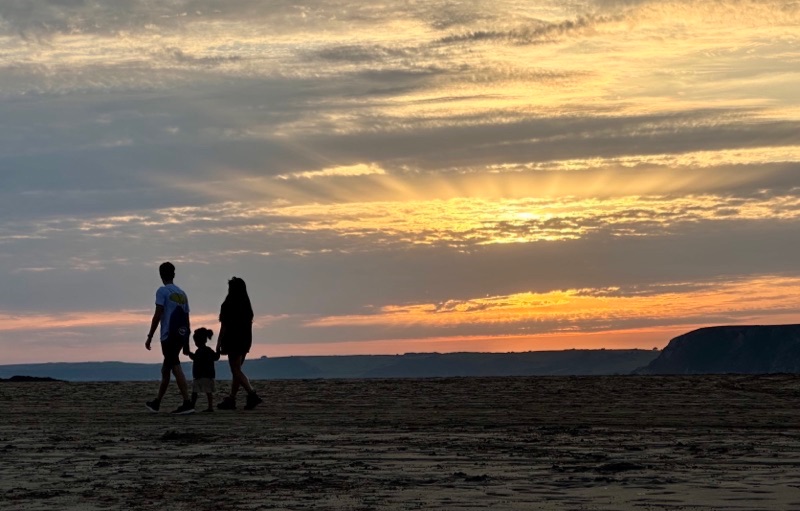 Sunset over beach